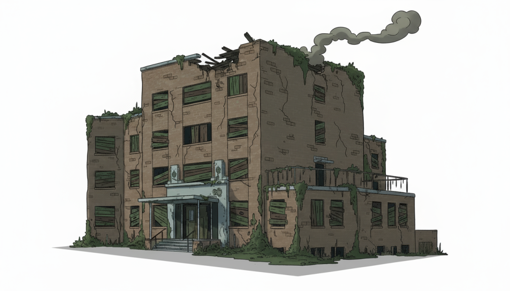 Dilapidated nursing home building